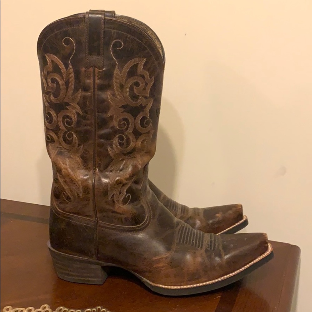Brown cowboy boots